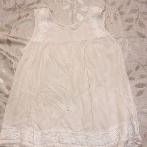 White embroidered tank top